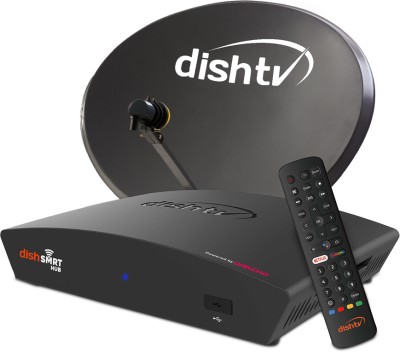 Dish TV SMRT HUB HD Set Top Box DTH Connection + Marathi 1 Month Royal Sports HD Pack + Installation