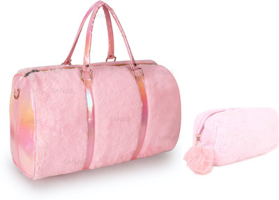 Sanjis Enterprise Combo Of Fur trendy Duffel Bag Overnight Travel bag and makeup Pouch for Women Duffel Without Wheels