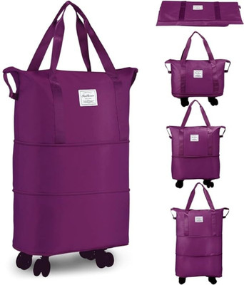 JD FRESH (Expandable) Travel Luggage Expandable Foldable Duffle Trolley Bag with Wheels for Men&Women Duffel With Wheels (Strolley)