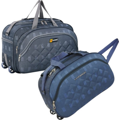 K.S ENTERPRISES (Expandable) 60 L Travel Duffle Bag with 2 Wheels Combo Duffel Bag For men and women Duffel With Wheels (Strolley)