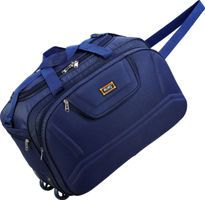 alias (Expandable) Travel Duffel Weekender Bag with 2 Wheels and Adjustable Shoulder Strap with 2 Compartments and 3 Pockets (Blue) Duffel With Wheels (Strolley)