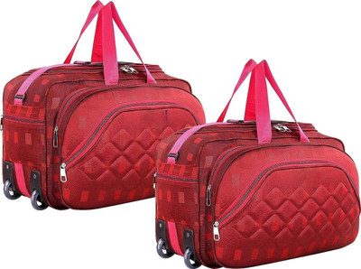 Zayn Enterprises (Expandable) Printed Soft Luggage Trolley Bag Combo Set of 2 with Wheels Duffel With Wheels (Strolley)