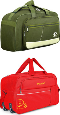 pryde (Expandable) @D1-GREEN AF & WRG-RED_@ Duffel With Wheels (Strolley)