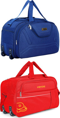pryde (Expandable) @AM-NBLUE & WRG-RED_@ Duffel With Wheels (Strolley)