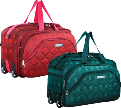 LUGZY (Expandable) New Stylish travel bag 1+1 60 L combo pack of 2 luggage bag Duffel With Wheels (Strolley)