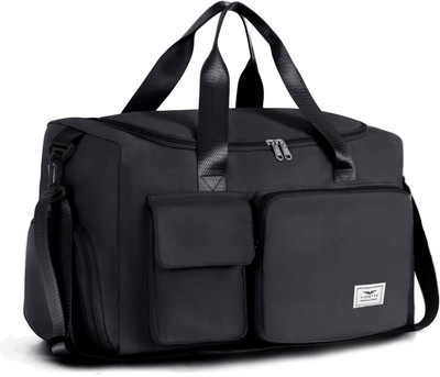 meishidi Nylon 27 L Gym Duffle Bag For Men & Women(Black, 50 x 20 x 28 cm) Gym Duffel Bag