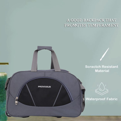 PROVOGUE (Expandable) 50 L Strolley Duffel Bag - Stark 2 - 50 - GREY - Regular Capacity Duffel With Wheels (Strolley)