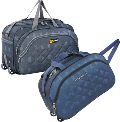 K.S ENTERPRISES (Expandable) 60 L Travel Duffle Bag with 2 Wheels Combo Duffel Bag For men and women Duffel With Wheels (Strolley)