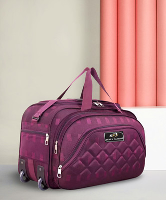SKYFA FASHION (Expandable) 60 L Strolley Duffel Bag, With Strolley For Travelling For men and women PURPLE Duffel With Wheels (Strolley)