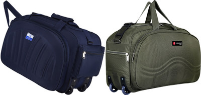 WE TRAVEL 8 inch/22 cm (Expandable) Polyester Lightweight 40 L luggage bags green Duffel With Wheels (Strolley)