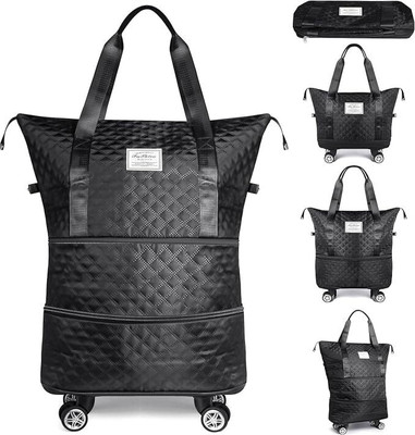 JD FRESH (Expandable) Travel Luggage Expandable Foldable Duffle Trolley Bag with Wheels for Men&Women Duffel With Wheels (Strolley)
