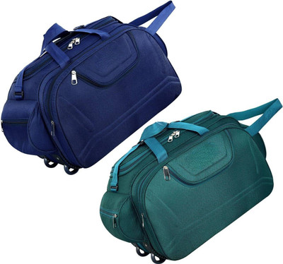 Zayn Enterprises (Expandable) Printed Soft Luggage Trolley Bag Combo Set of 2 with Wheels Duffel With Wheels (Strolley)