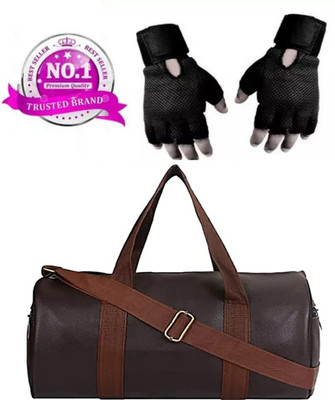 ANANYA ENTERPRISES Combo set of Gym bag Polyester and high qualtiy Gloves (Black, Free Size) Gym Duffel Bag