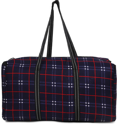 Turtulsgroup (Expandable) TT Black Check Print Bag Man Woman & Girls Duffel Without Wheels