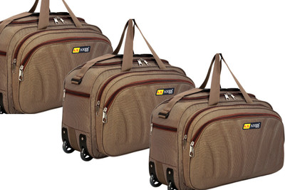 Axen (Expandable) Unisex Soft Body Set of 3 Duffel Bag Travel Bag Light weight Waterproof Set of 3 Duffel With Wheels (Strolley)