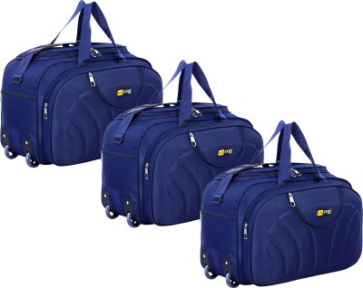 Axen (Expandable) Unisex Soft Body Set of 3 Duffel Bag Travel Bag Light weight Waterproof Set of 3 Duffel With Wheels (Strolley)