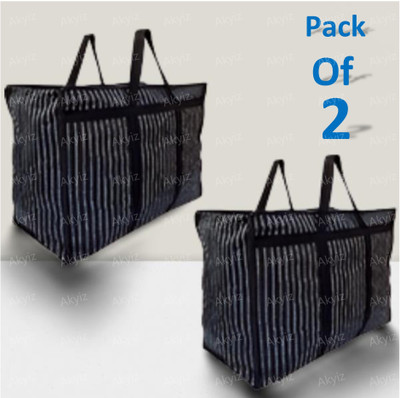 Akyiz (Expandable) Multipurpose Shopping Storage Grocery Bag Covers Zip Extra Large Pack Of 2 Duffel Without Wheels