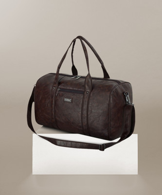 Hard Craft Luxury Leather with Separate Shoe/Laundry Compartment for Men Women Duffel Without Wheels