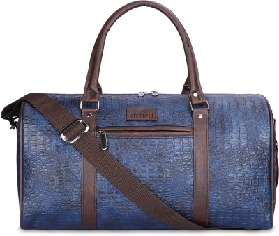 The CLOWNFISH Expedition Series 29L Faux Leather Crocodile Finish Duffle Bag-Blue Duffel Without Wheels