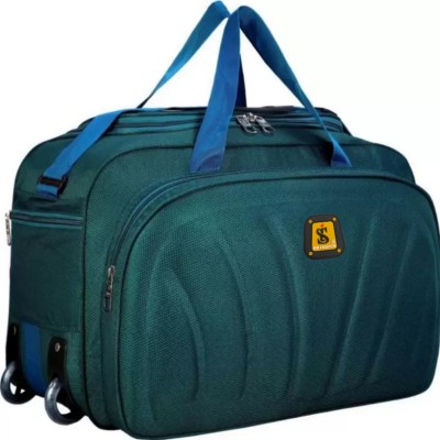 ISB Fashion (Expandable) 60 ltr Strolley Duffel Bag Unisex Luggage bag (Green) Duffel With Wheels (Strolley)