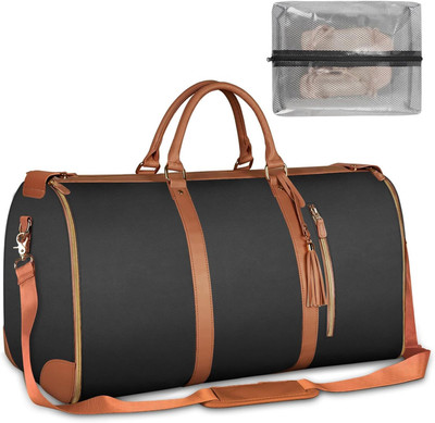 HOUSE OF QUIRK 2 in 1 Hanging Suitcase Suit Water Resistant Duffel Travel Bags with Shoe Pouch Duffel Without Wheels