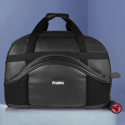 frokht ® 2 Wheel Trolley Duffle Bag with Adjustable Detachable Strap for Travelling Duffel With Wheels (Strolley)