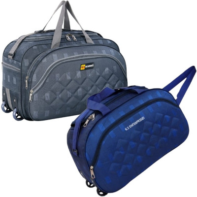 K.S ENTERPRISES (Expandable) 60 L Travel Duffle Bag with 2 Wheels Combo Duffel Bag For men and women Duffel With Wheels (Strolley)