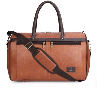 The CLOWNFISH Bethany Vegan Leather 32 Litre Travel Duffle Bag (Brown) Duffel Without Wheels
