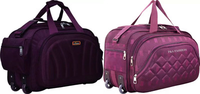 REBECCA 20 inch/50 cm (Expandable) Duffle Beg Travel for Men and Women - Purple - Large Capacity Duffel With Wheels (Strolley)