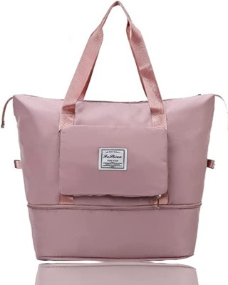 Ankit International (Expandable) Dark Peach Large Capacity Duffle Bag, Expandable Folding Travel Bag for Women Duffel Without Wheels