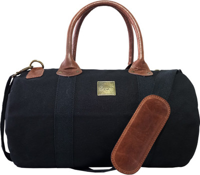 CANVAS & AWL Canvas and Genuine Leather Trim Unisex Travel, Shoulder Weekender Bag Duffel Without Wheels