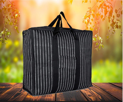 E SAP (Expandable) DC Canvas shopping bag (Black)_17 Duffel Without Wheels