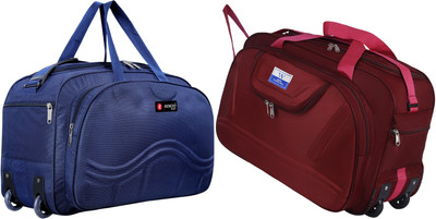WE TRAVEL 7 inch/20 cm (Expandable) Travel Duffle Bags For Men and Women Duffel With Wheels (Strolley)