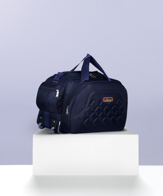 Inte Enterprises (Expandable) water resistance 25 L simple navy blue duffel trolley bag Duffel With Wheels (Strolley)