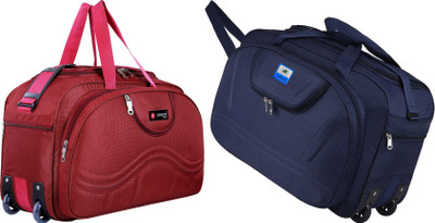 WE TRAVEL (Expandable) Polyester Cabin Size Luggage Duffle Strolley Bag Duffel With Wheels (Strolley)