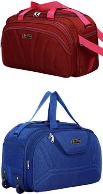 pryde (Expandable) @AL-RED1 & AM-NBLUE_@ Duffel With Wheels (Strolley)