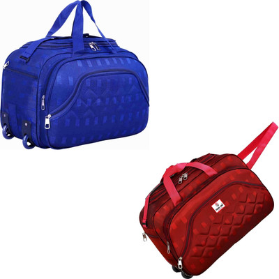 TRENDLINK (Expandable) Chex-Navy-blue / TL-WH-MAROON-BOX-001 Duffel With Wheels (Strolley)