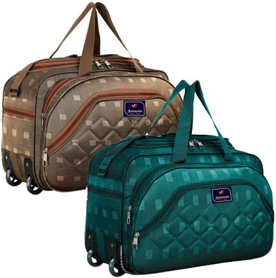 Jholawala (Expandable) Strolley Duffel Bag - 60L Luggage Travel Duffel Bag Combo set of 2 pieces Duffel With Wheels (Strolley)