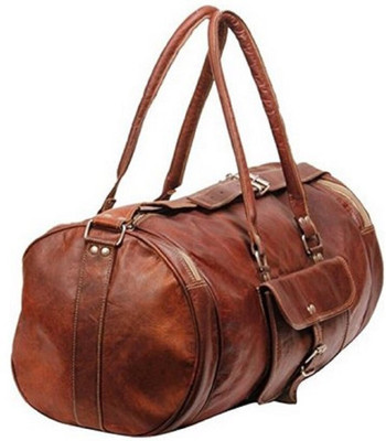 RSN Round Leather Duffle Bag Duffel Without Wheels