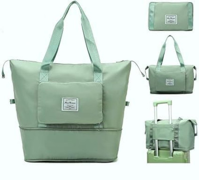 UNNATITRADERS (Expandable) Green Expandable & Foldable Duffle Bag with Front Pocket | Travel Luggage Bag Duffel Without Wheels