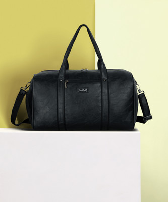 Hard Craft Luxury Leather Duffle Bag with Separate Shoe/Laundry Compartment for Men Women Duffel Without Wheels