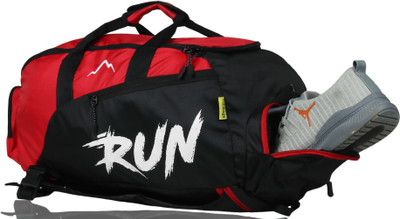 YOI Polyester Travel Sports Duffle Backpack Gym Bag with Separate Shoe Compartment-RED Duffel Without Wheels