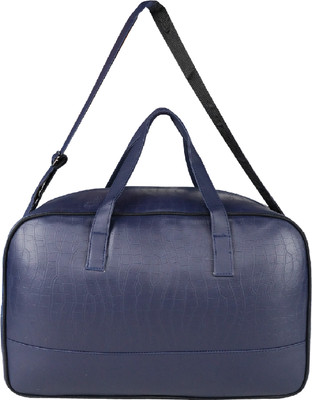 Mike Bags (Expandable) PU Leather 32L Fizz Duffle Bag - Blue Duffel Without Wheels