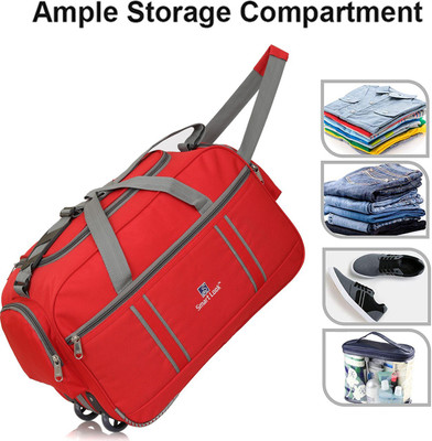 SL SMART LOOK LUGGAGE (Expandable) Luggage bag 55 L Strolley Duffel Bag - Waterproof Polyester LightweighT Duffel With Wheels (Strolley)