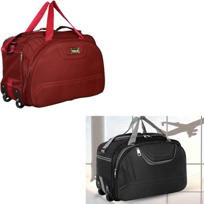 Zayn Enterprises (Expandable) TL-WB-22-N14 / Wh-Plain-Black-001 Duffel With Wheels (Strolley)