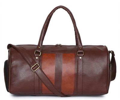GOLD SKY Unisex Vegan Leather Weekender Travel Duffle Bag with Separate Shoe Compartment Duffel Without Wheels