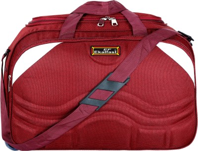 EKALFAST 65L Strolley Duffel Bag Luggage with 2 wheels(20inchMAROON)Large Capacity Maroon Duffel With Wheels (Strolley)