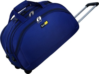 SKYLINE 20 Inch Luggage Travel Duffel Trolley Bag with 2 Wheels-Navy Blue Duffel With Wheels (Strolley)