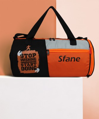 Sfane Men & Women Orange Sports Duffel/Travel Gym Bag Gym Duffel Bag