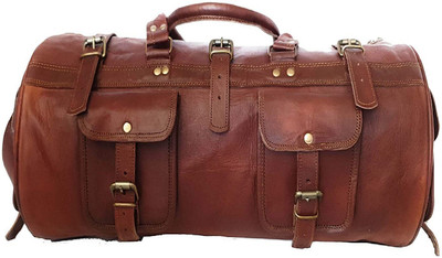 RSN Vintage Pure and Genuine Leather Duffle Bag Duffel Without Wheels